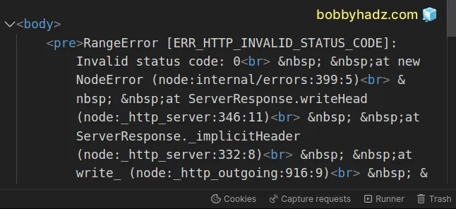 rangeerror err http invalid status code