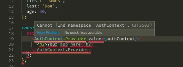 cannot find namespace context