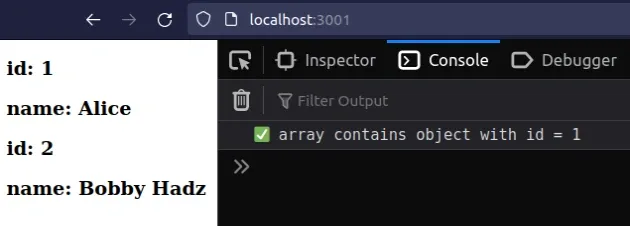 check if array contains object