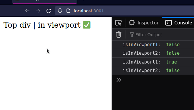 react check if element is in viewport