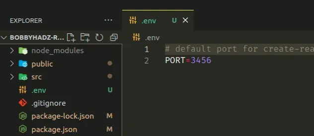 change default port env file