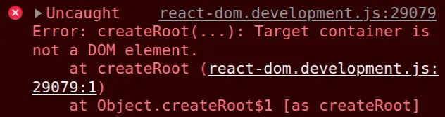createroot target container not dom element