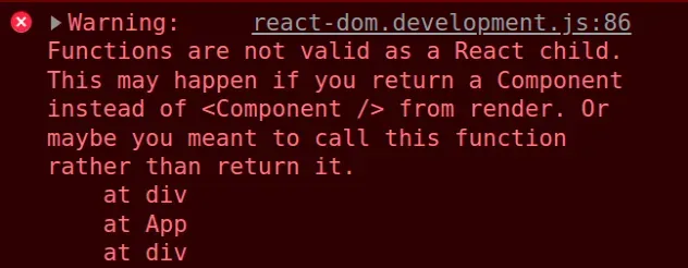 functions are not valid as react child