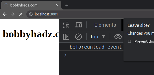 handle the browser tab close event in react