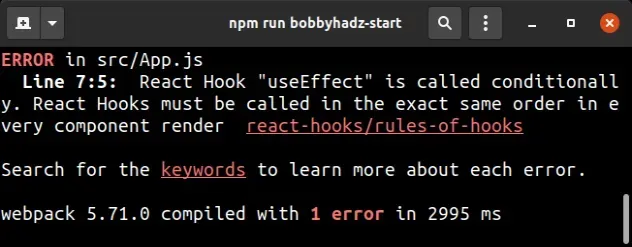 react hook useeffect called conditionally