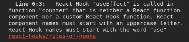 react hook useeffect called in function