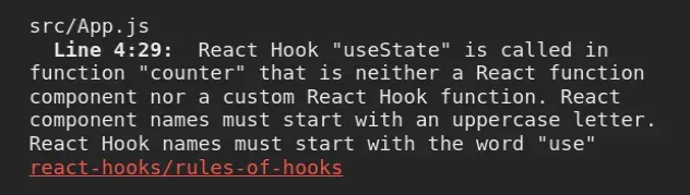 react hook usestate is called in function that is neither