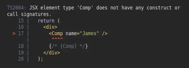 jsx element does not have any construct or call signatures