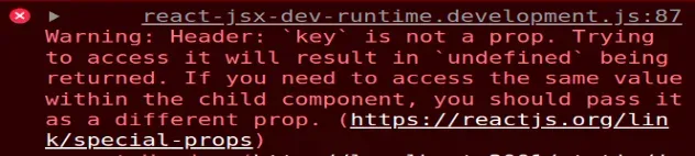 key is not a prop trying to access it results in undefined