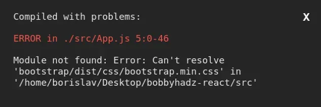 module not found cant resolve bootstrap