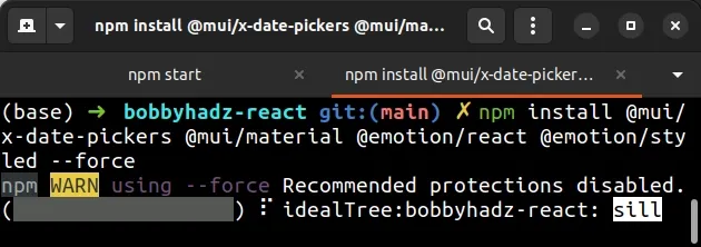 npm install mui x date pickers
