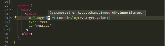 react event type inline