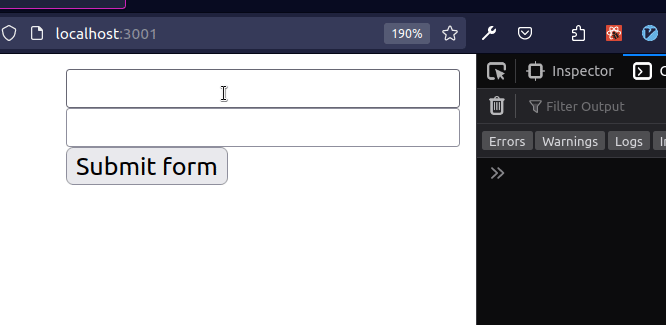 prevent page refresh on form submit