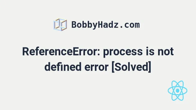 Referenceerror: Process Is Not Defined Error [Solved] | Bobbyhadz