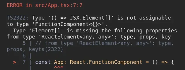 jsx element not assignable type functioncomponent