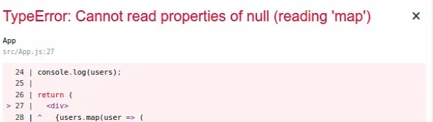 cannot read property map of null