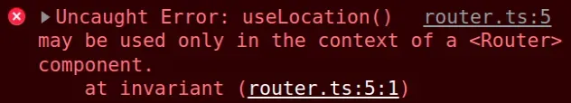 uselocation may be used only in context of router