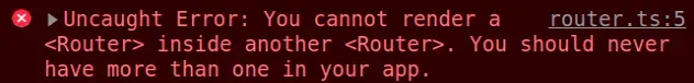 you cannot render router inside another router