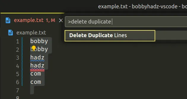 select delete duplicate lines