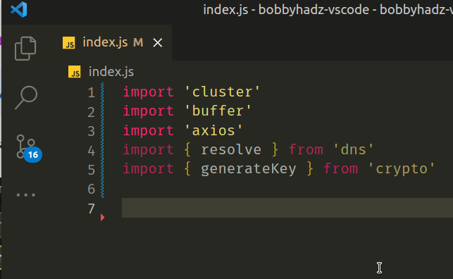 organize imports using command palette
