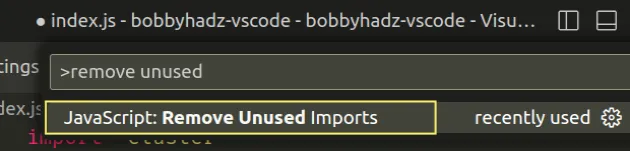 remove unused imports command