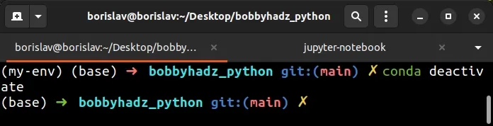 deactivate the conda environment