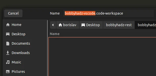 rename workspace in vscode