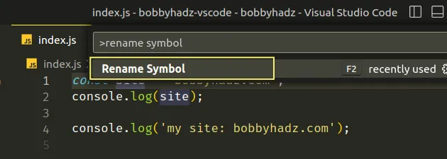 Rename/refactor a Variable name in Visual Studio Code | bobbyhadz