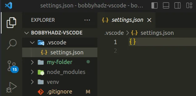delete contents of vscode settings json
