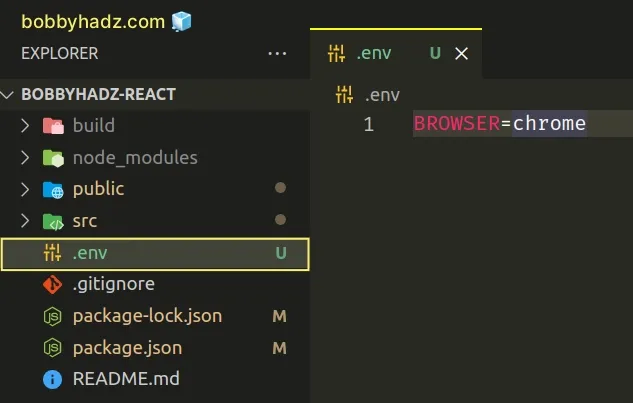 open create react app in specific browser using env file