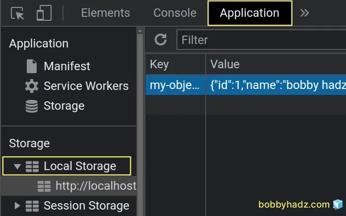 store object in local storage