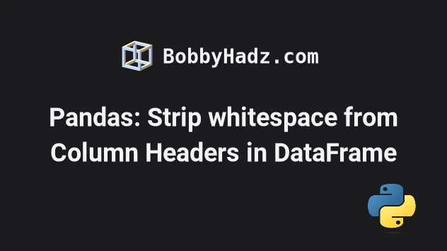 Remove Whitespace In Column Headers Pandas