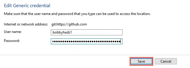 replace old password with token windows