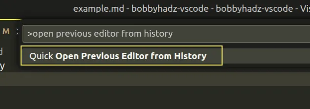 open previous editor from history