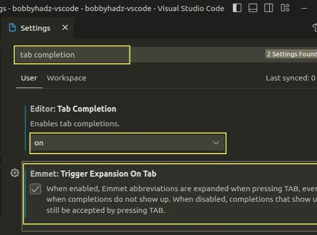 enable tab auto completions