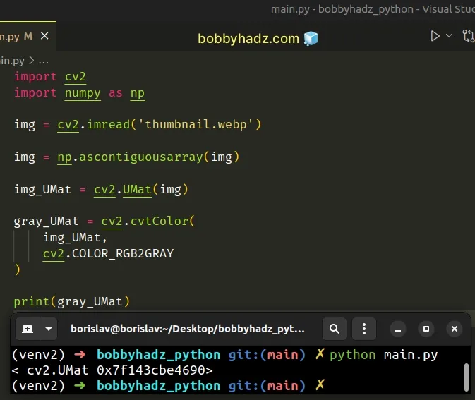 using numpy ascontiguousarray method instead