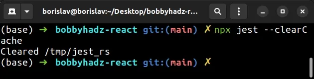 clear jest cache