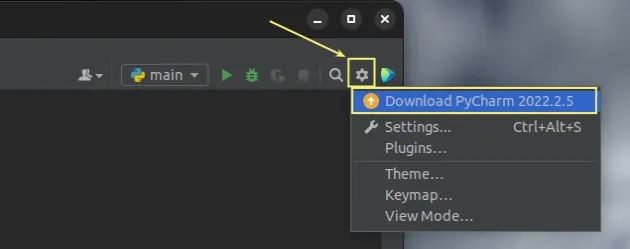 click cogwheel update webstorm