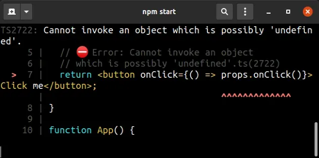 cannot invoke object possibly undefined