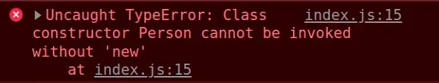 class constructor cannot be invoked without new