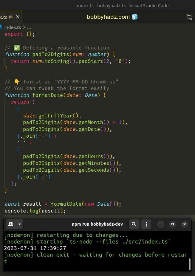 How To Format Date Time In TypeScript Bobbyhadz