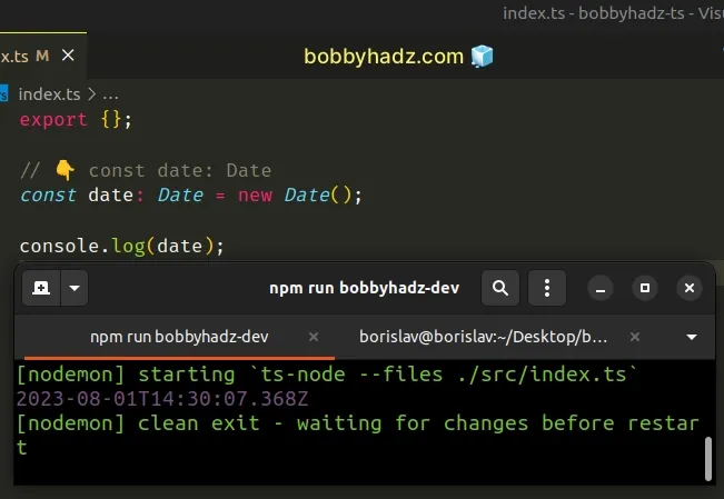 typing date object in typescript