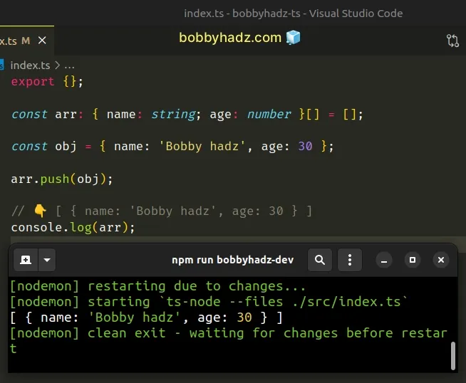 how-to-declare-an-array-of-objects-in-typescript-bobbyhadz