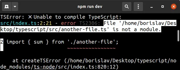 file is not a module
