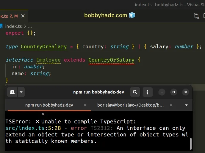 Empty interface extending type can give incorrect field type · Issue #32790  · microsoft/TypeScript · GitHub