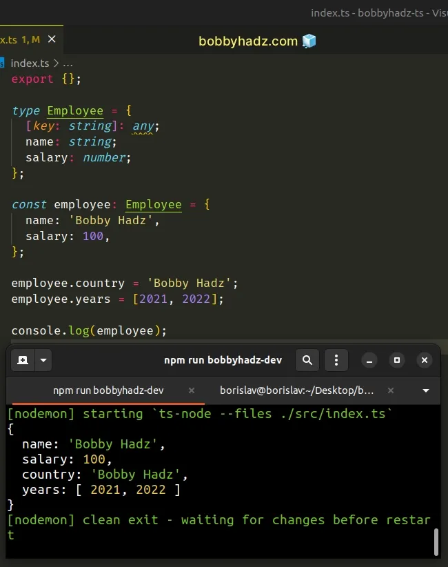 declaring types of keys and values ahead of time