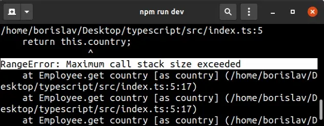 Maximum Call Stack Size Exceeded Error In Typescript [Fixed] | Bobbyhadz