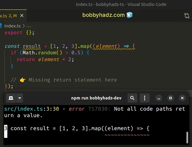 not all code paths return value in typescript