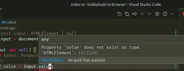 Property value Does Not Exist On Type HTMLElement In TS Bobbyhadz