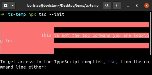 this is not tsc command you are looking for